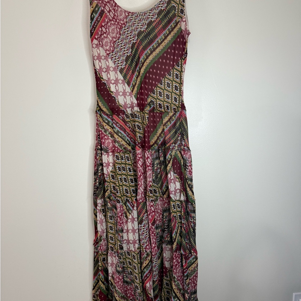 Jones Studio Sleeveless Pink Patchwork Boho Maxi Dress in size 8 - Picture 6 of 12